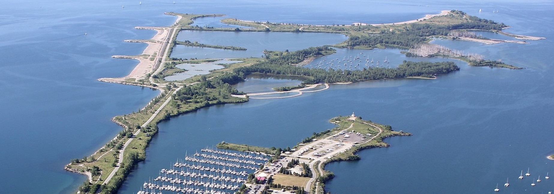 an aerial view of Tommy Thompson Park