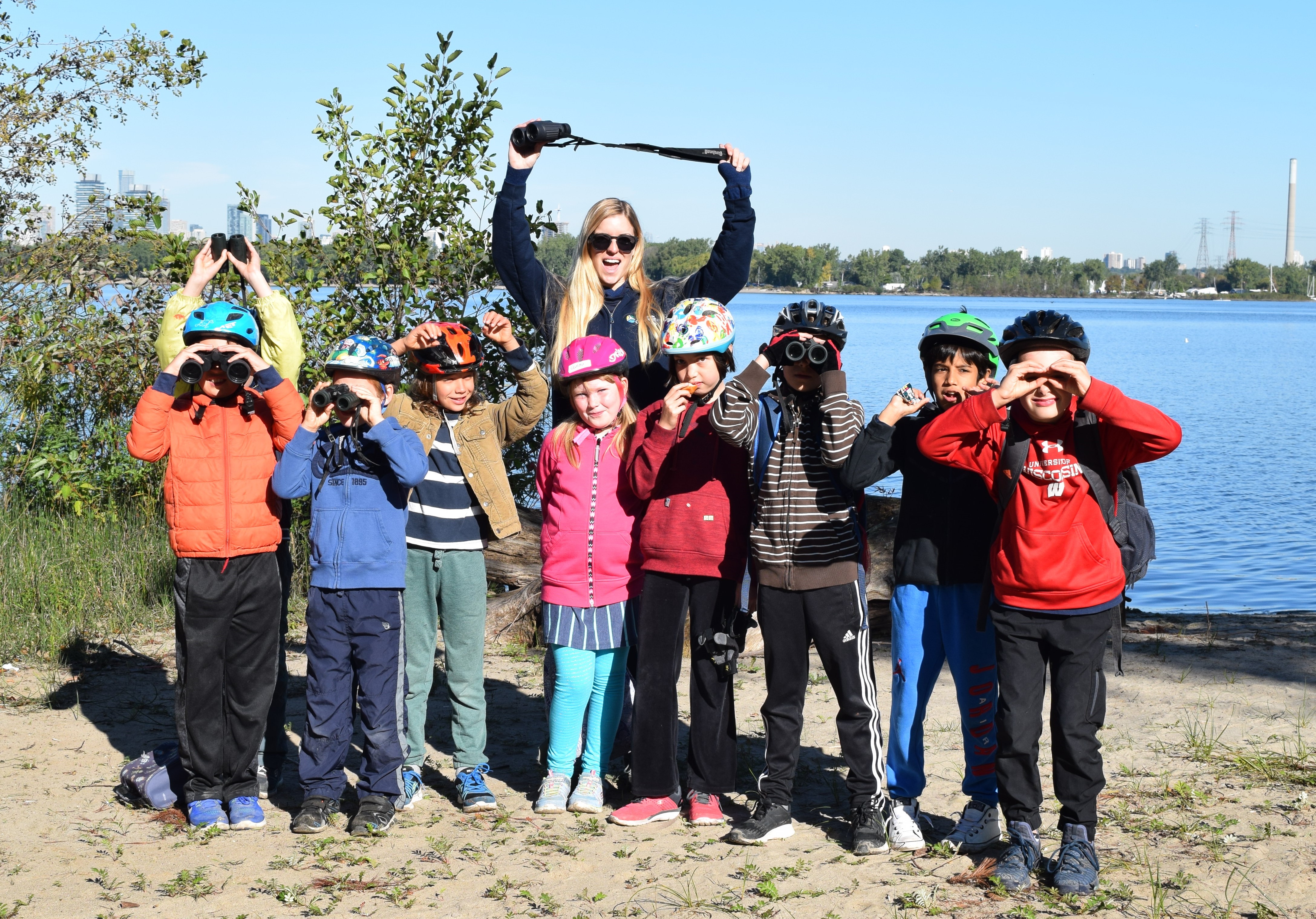 Kids at Tommy Thompson Park, birding