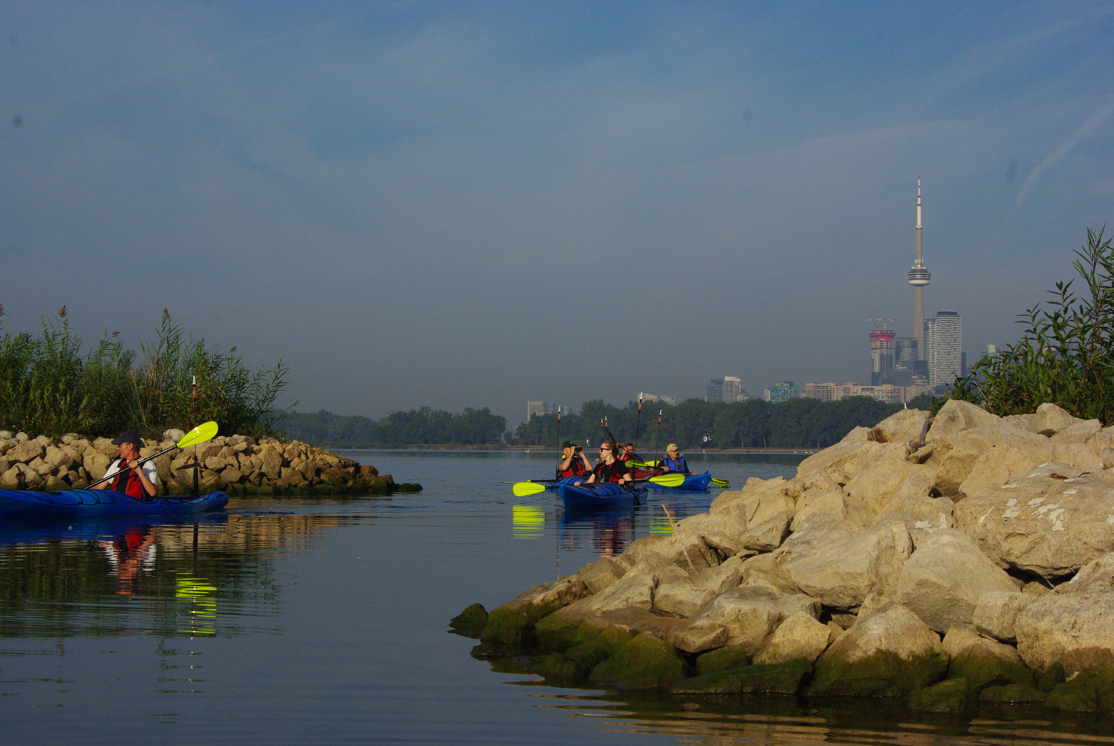 Kayaking between islands - CN Tower in background