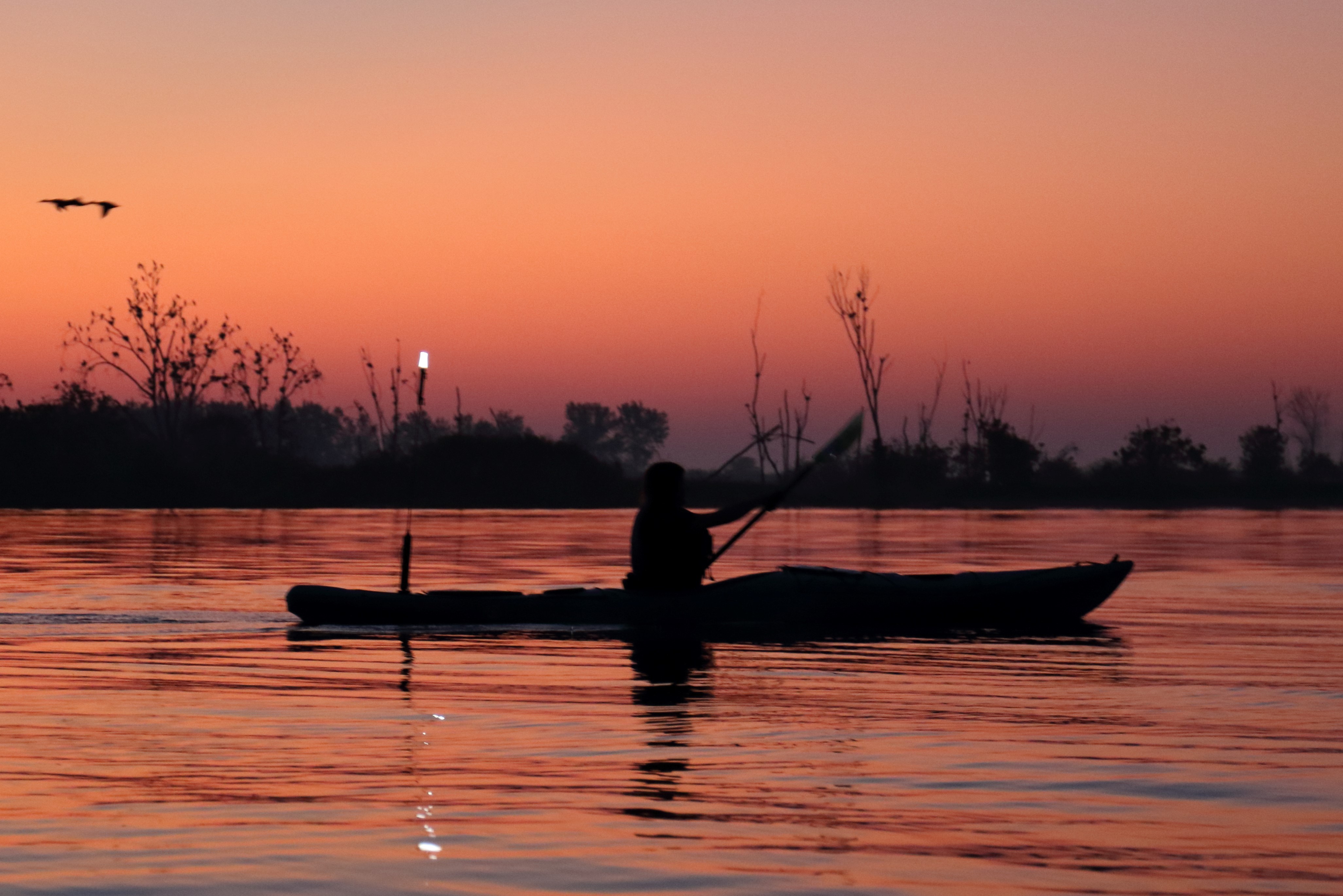 Kayaking at sunrise
