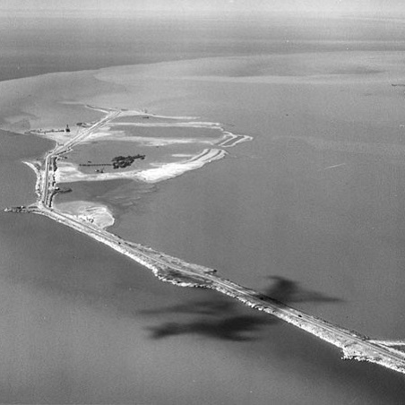 aerial view of Tommy Thompson Park in 1975