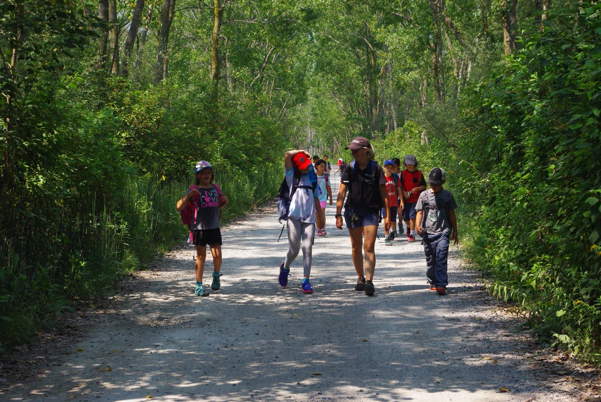 Kids along the path at Tommy Thompson Park