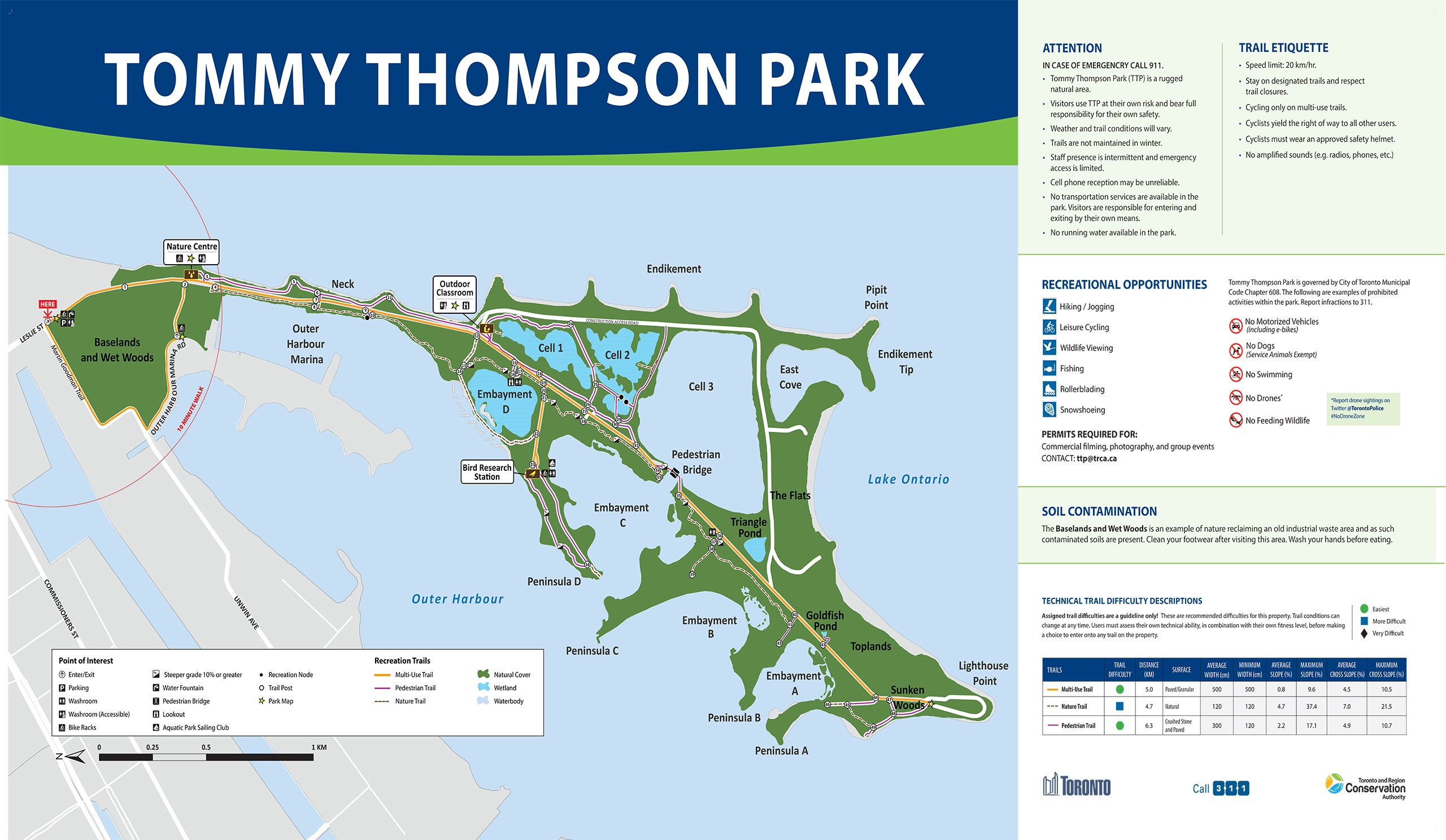 Tommy Thompson Park wayfinding map